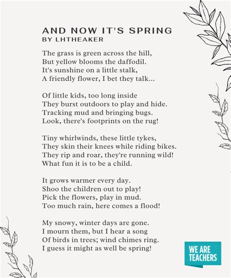 Beautiful And Inspiring Spring Poems For The Classroom