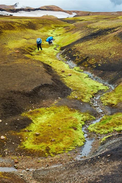 Hikers In The Mountains Iceland Stock Image Image Of Idyllic