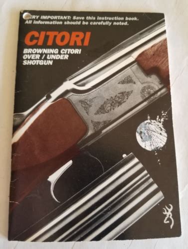Vintage Original Browning Citori Over Under Shotgun Page Manual Clean Solid EBay