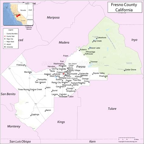 Fresno County Map California Cities In Fresno Country Places To