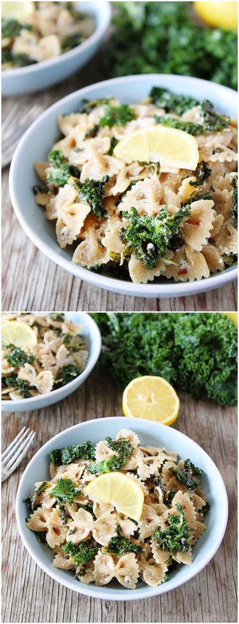 Goat Cheese Lemon Pasta With Kale Recipe On This