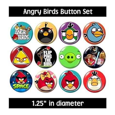 Angry Birds Buttons Pins Clothing