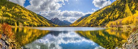 Epic Panorama Crystal Lake Reflections Autumn Colors Million Dollar