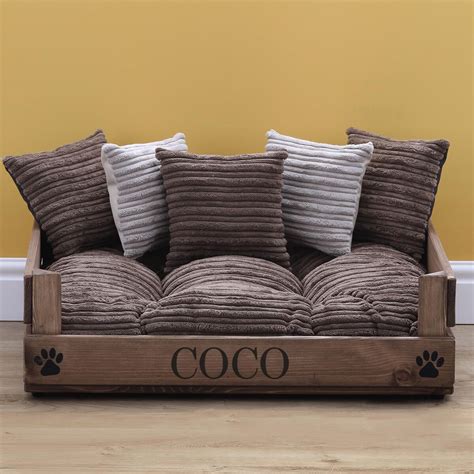 Personalised Rustic Luxury Wooden Pet Bed Wooden Dog Bed Wooden Pet