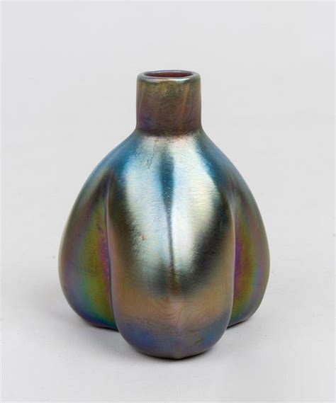 A Petite Blue Favrile Vase By Louis Comfort Tiffany
