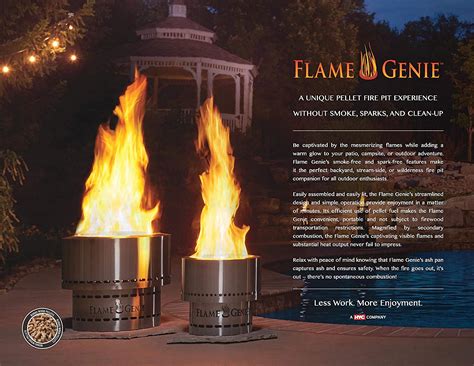 Wood pellet fire pit is designed to produce maximum enjoyable flame utilizing a gravitational afterburner system. Flame Genie Portable Smoke-Free Wood Pellet Fire Pit ...