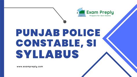 Punjab Police Constable Si Syllabus Exam Pattern Exam Preply