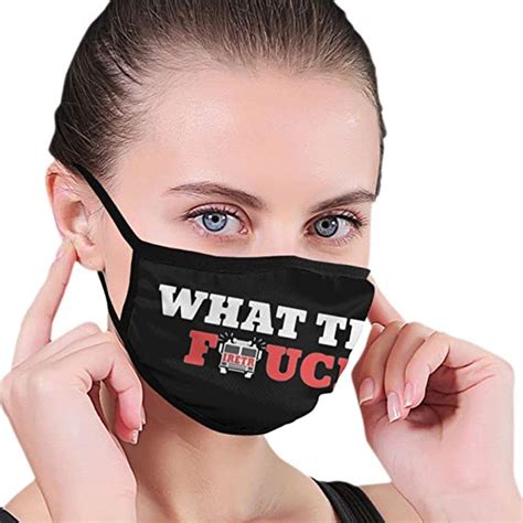 Unisex Face Mouth Mask What The Fuck Firetruck Firefighter Outdoor Dust