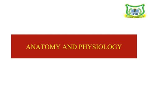 Anatomy And Physiology Ppt