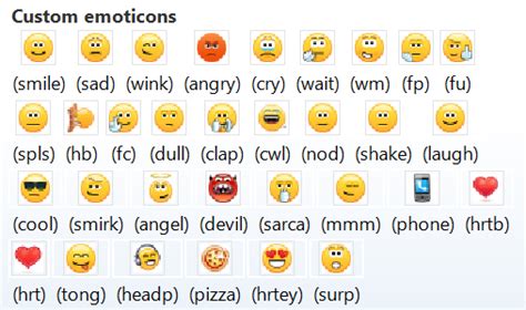 Skype Emoticons For Msn Emoticons Messengergeek