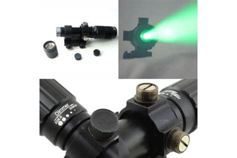 Multi 4 Reticle Adjustable Green Laser Flashlight Designator