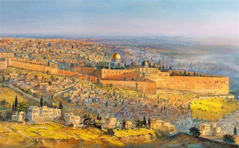 Jerusalem Old City On Seven Hills Original Painting That Comes Etsy