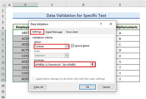 How To Perform Data Validation For Alphanumeric Only In Excel