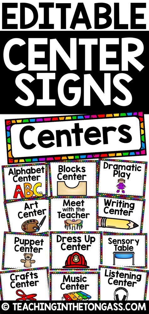 Center Signs Classroom Center Signs Learning Centers Preschool
