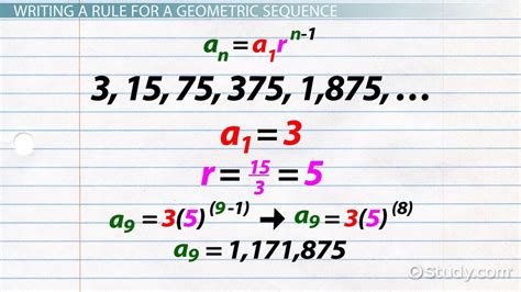 Geometric Sequence Formula And Examples Video And Lesson Transcript