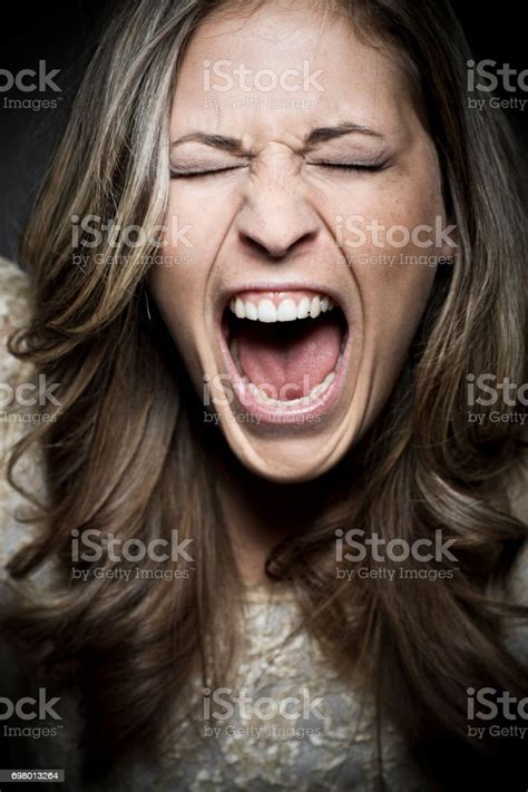 Woman Screams Stock Photo Download Image Now One Woman Only
