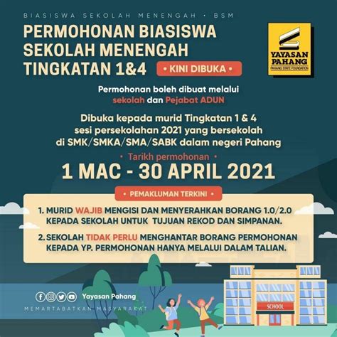 Permohonan sman pahang 2021 online tingkatan 1. Permohonan Biasiswa Sekolah Menengah Yayasan Pahang 2021 ...