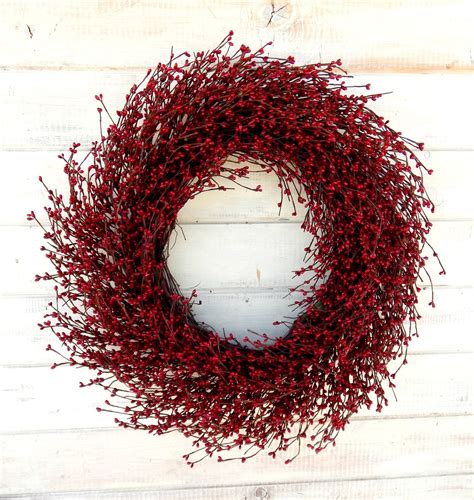 Large Red Wreath Fireplace Wreath Mantle Wreath Large Red Wreath Modern