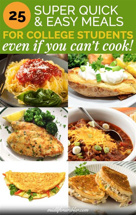 35 Seriously Easy Meals For College Students Healthy College Meals