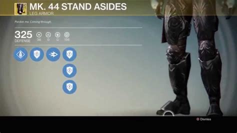 Destiny Mk 44 Stand Asides Exotic Titan Leg Armour Youtube