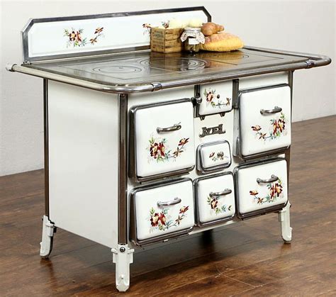 French Antique Painted Porcelain Kitchen Stove Signed Jyel Kitchen