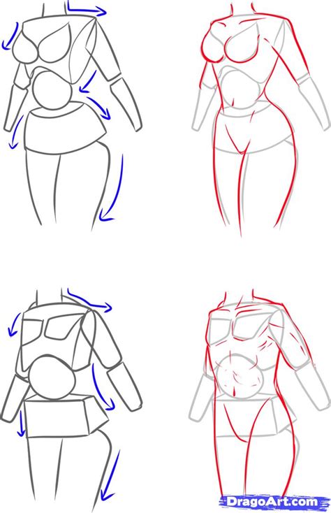 It's a simple female body drawing. How to Draw a Female Body, Step by Step, Anatomy, People ...