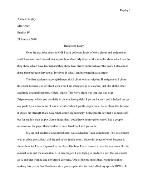 How To Write A Reflection Paper Essay Coverletterpedia