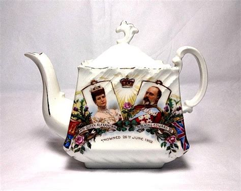 King Edward Vii Antique Royal Teapot Coronation Etsy Uk