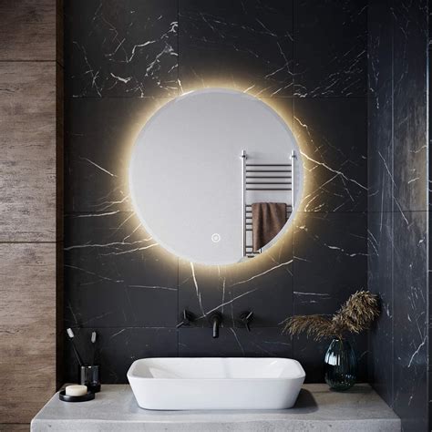 Elegant 600x600mm Round Led Bathroom Mirror Illuminated Anti Fog Led Lights Bathroom Smart