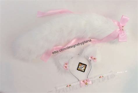 White Cat Ears And Tail Realistic Cat Ears And Tail Cat Ear Etsy
