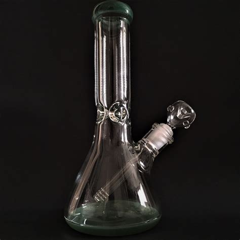 Thick Glass 9mm Beaker Bong With Color Accents Kings Pipes