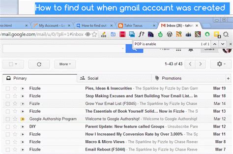 How To Find Out When My Gmail Account Was Created ~ Tahir Taous