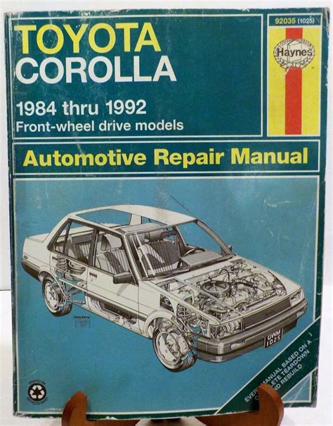 Toyota Corolla Haynes Repair Manual 1984 1992 12 Chapters Repair