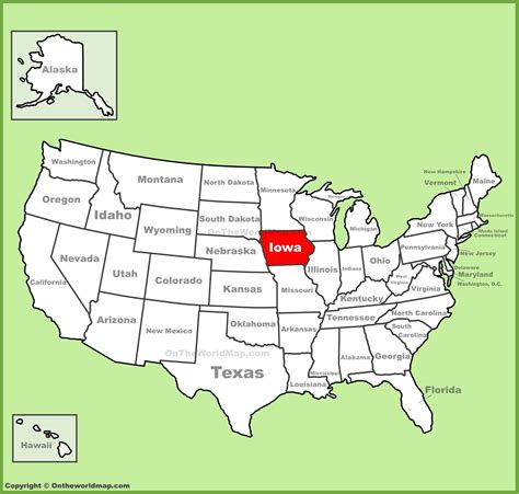 Iowa Location On The Us Map