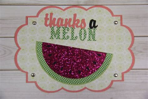 Watermelon Thanks A Melon Handmade Thank You Card Etsy Handmade