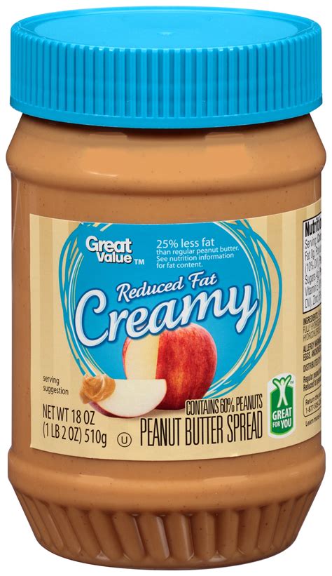 Great Value Reduced Fat Creamy Peanut Butter Spread 18 Ounces