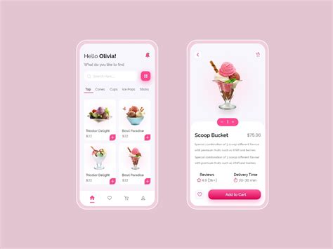 Ice Cream Mobile App Ui Uplabs