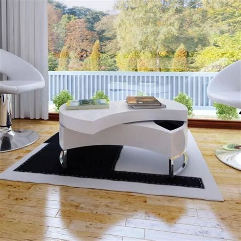 Table Basse Design Scandinave Salon Contemporain à Forme Réglable Haute