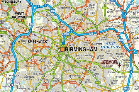 Digital Vector Map Of Greater Birmingham Coventry 250k Scale In