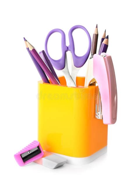 Set Of Colorful School Stationery On White Background Stock Image