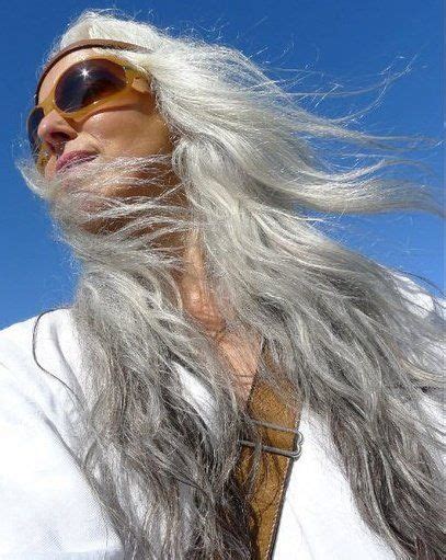 Yasmine Rossi Natural Gray Hair Long Gray Hair Yasmina Rossi Silver