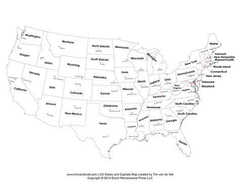 Us States And Capitals Map United States Map Pdf Tims Printables