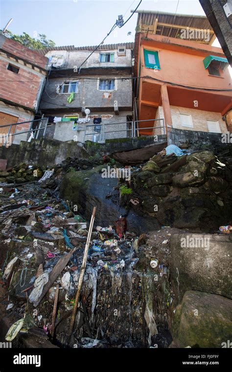 Open Sewer Lack Of Wastewater Treatment Services And Garbage On Street