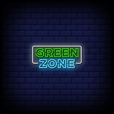 Premium Vector Vector Green Zone Neon Signs Style Text Button