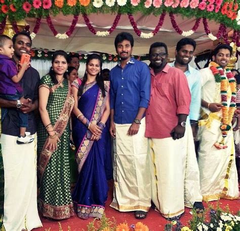 siva karthikeyan at his friend marriage india people sequin skirt marriage sequins saree