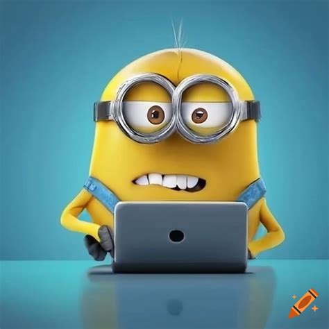 Minion Working On Laptop