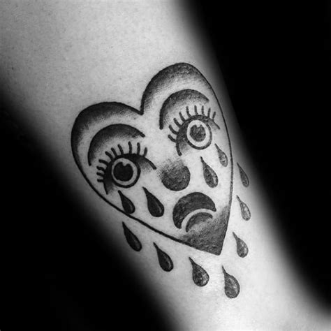 50 Crying Heart Tattoo Designs For Men Cool Ink Ideas