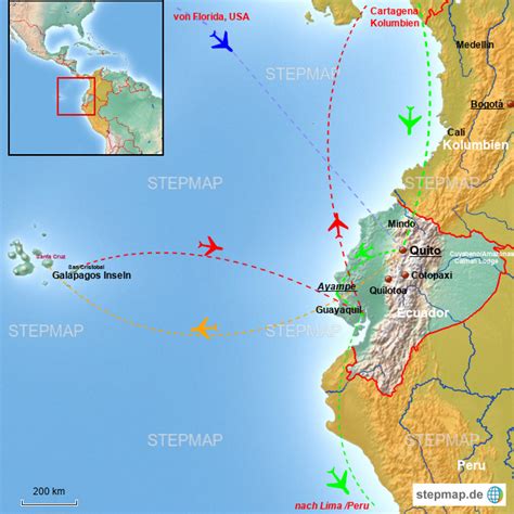 Alle karten sind gekapselte laminate für besseren schutz und haltbarkeit des produkts. StepMap - Sabatical Ecuador Karte - Landkarte für Ecuador