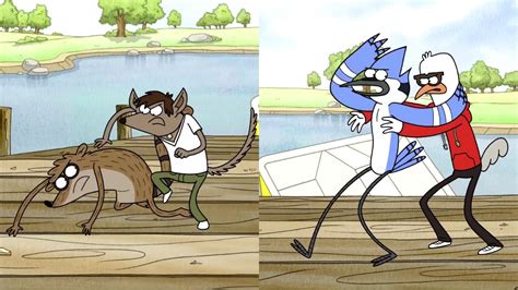Regular Show Mordecai And Rigby Vs Jeremy And Chad In A Fight Youtube