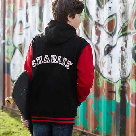 Personalised Hooded Varsity Jacket By Malcolm And Gerald